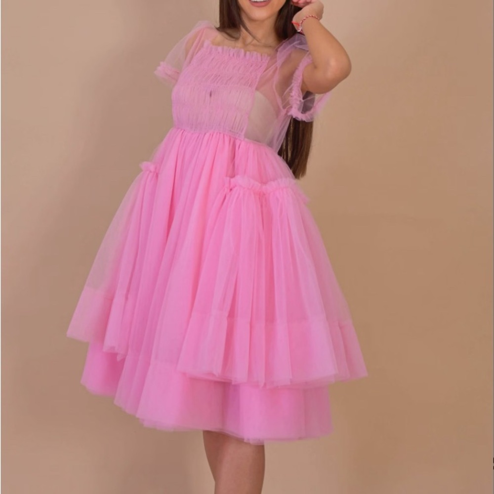 Handmade Sweet Pink Tulle Dress